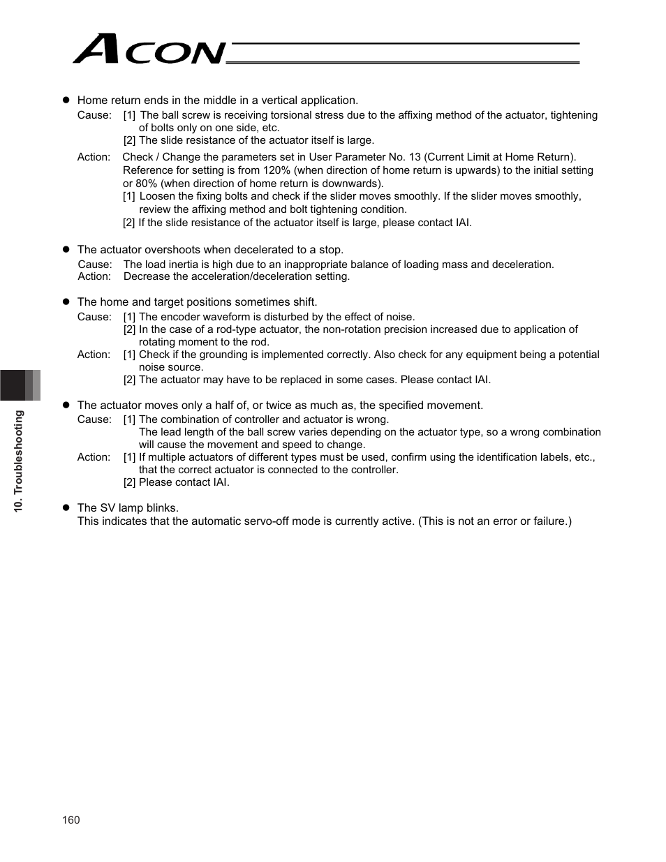 IAI America ACON-CG User Manual | Page 174 / 196