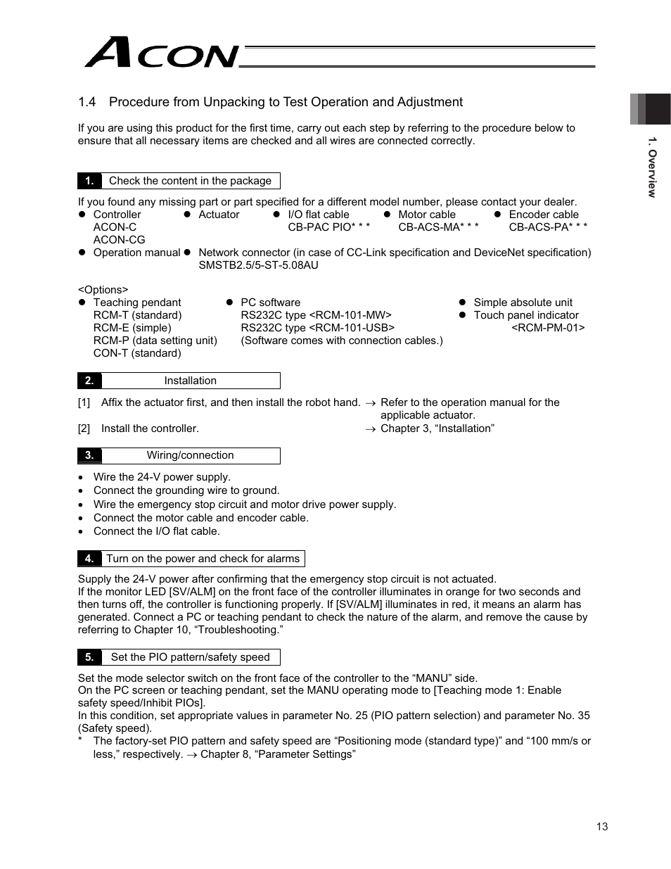 IAI America ACON-CG User Manual | Page 27 / 196