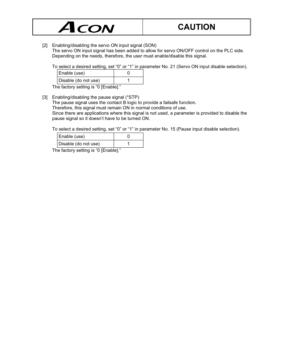 Caution | IAI America ACON-CG User Manual | Page 6 / 196