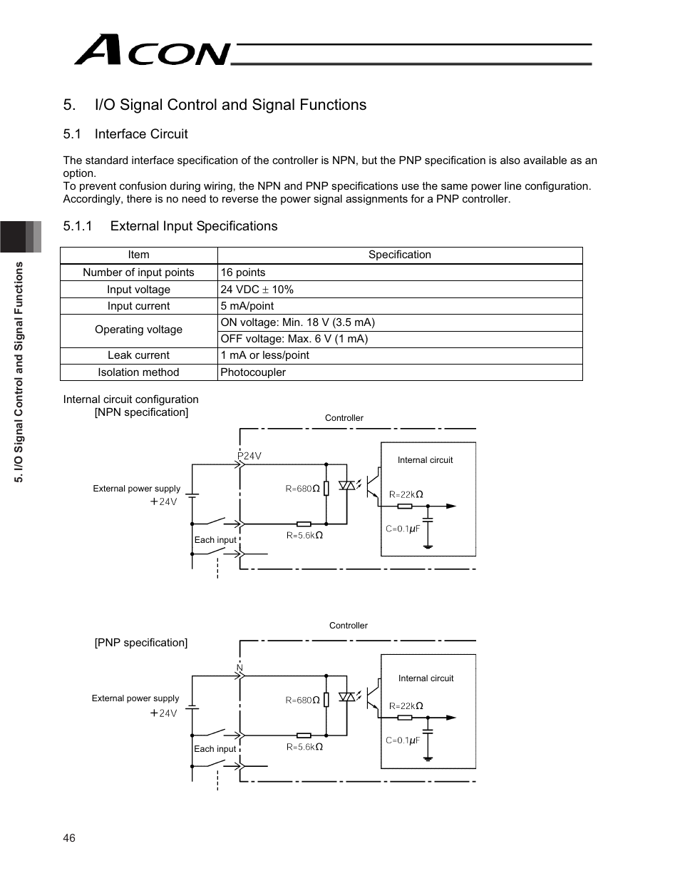 I/o signal control and signal functions | IAI America ACON-CG User Manual | Page 60 / 196