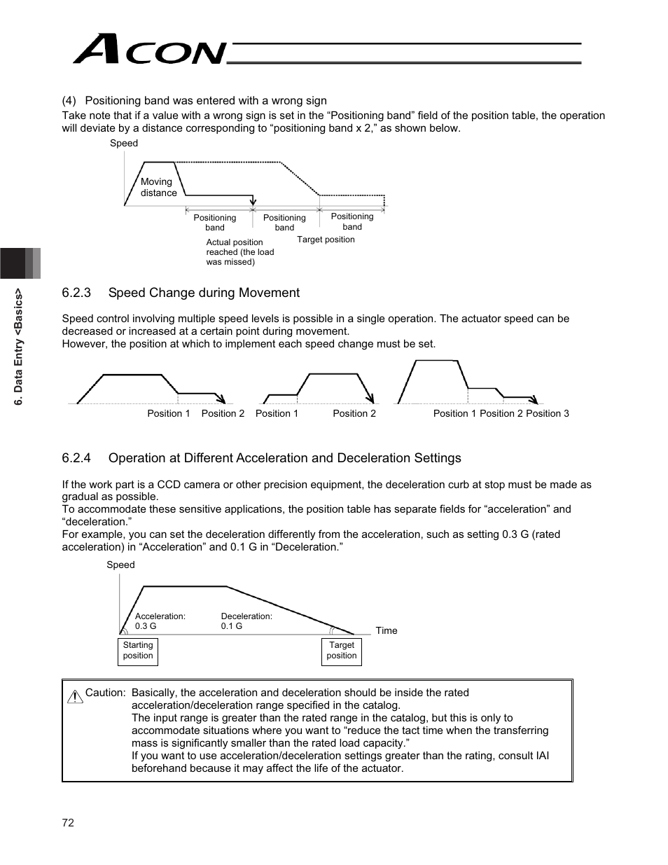 3 speed change during movement | IAI America ACON-CG User Manual | Page 86 / 196