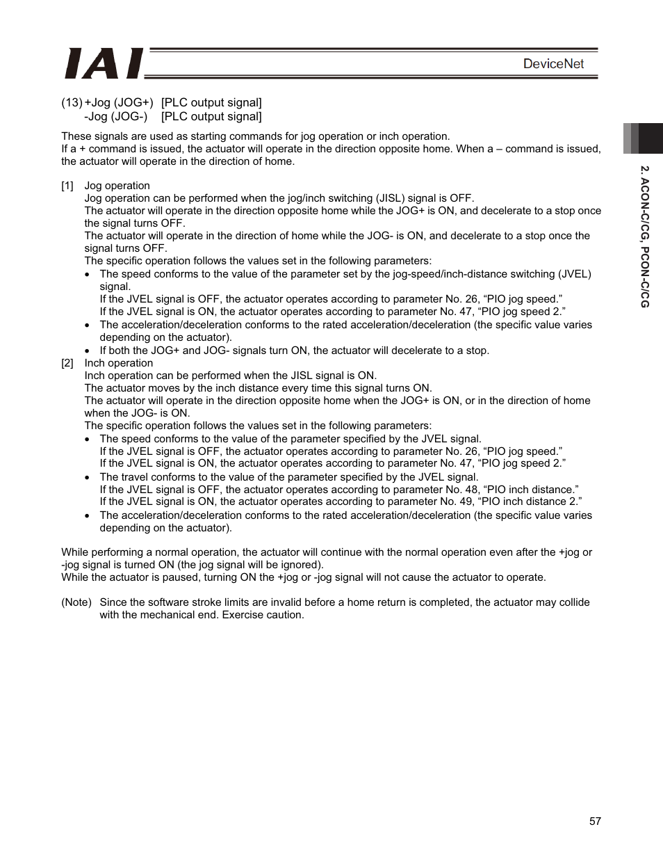 IAI America PCON-CFA User Manual | Page 63 / 266