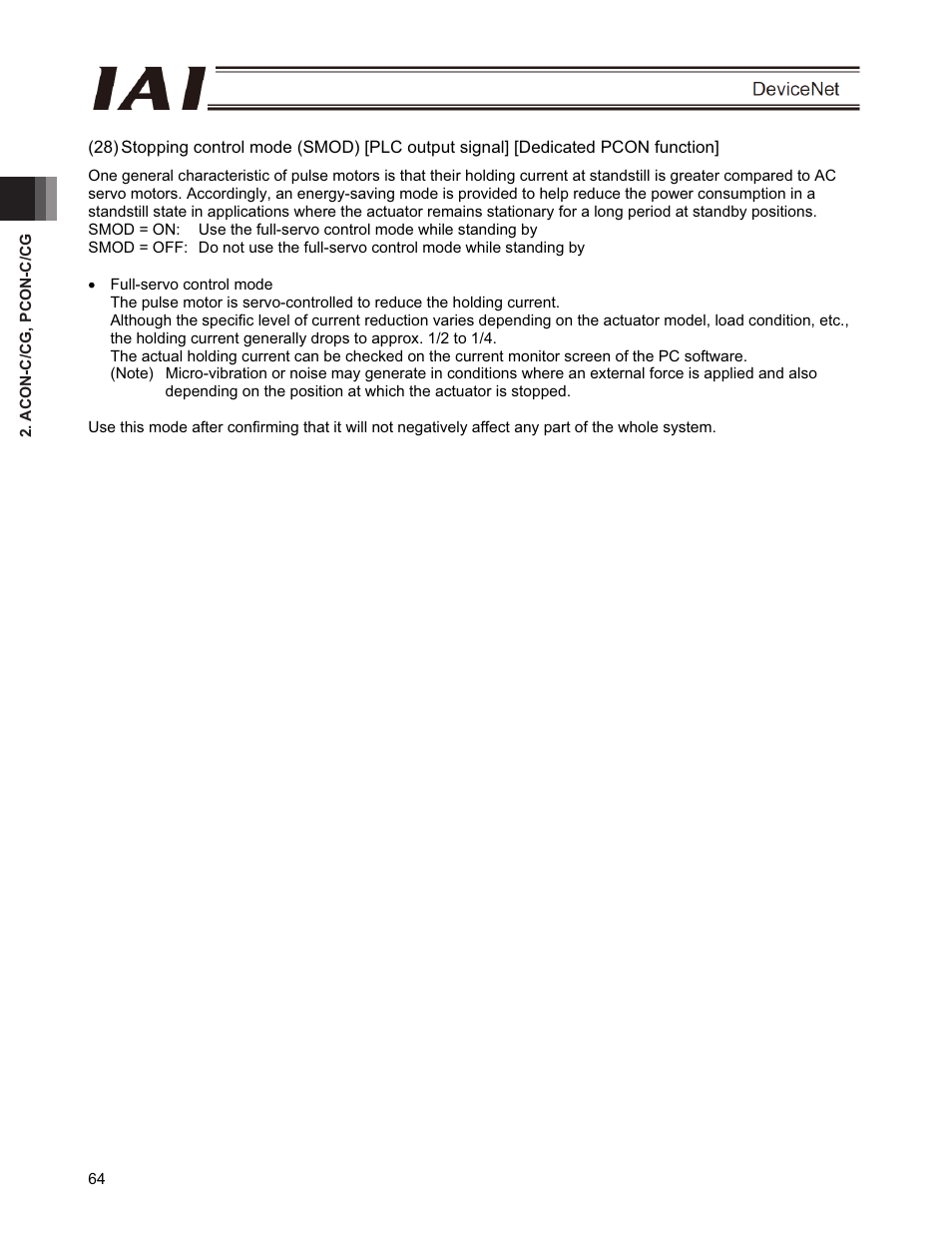 IAI America PCON-CFA User Manual | Page 70 / 266