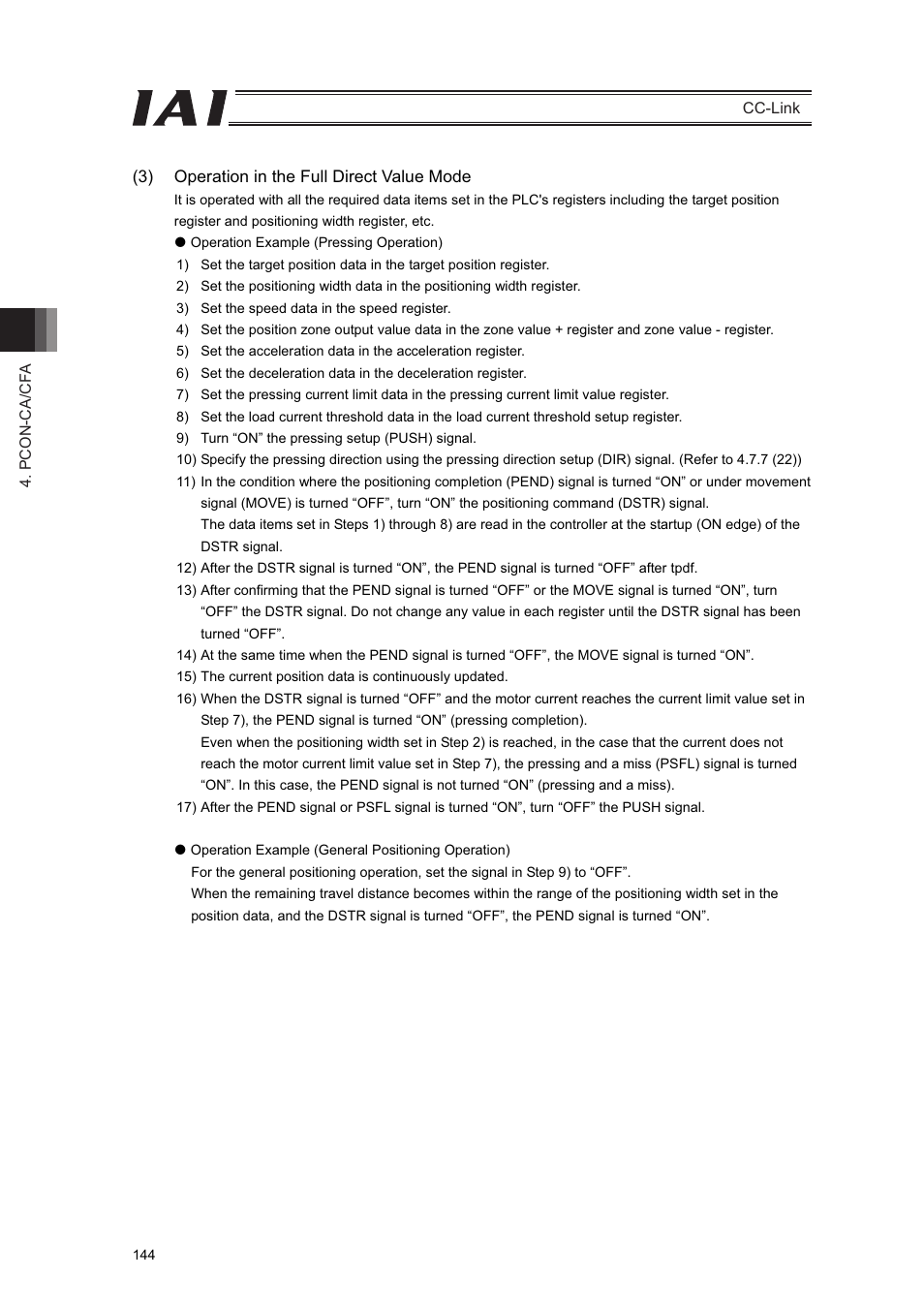 IAI America PCON-CFA User Manual | Page 150 / 262