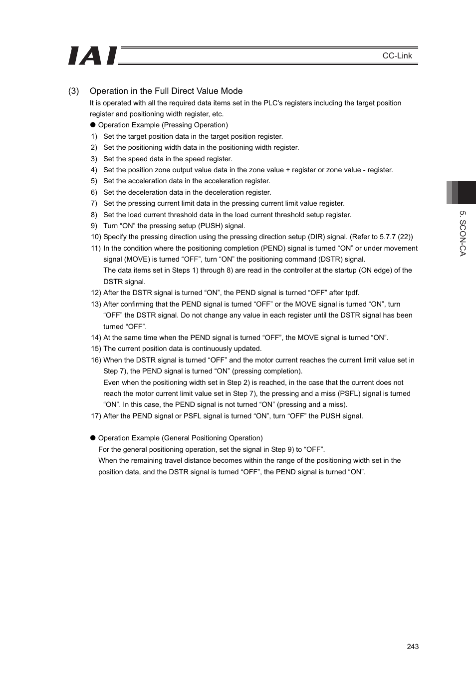 IAI America PCON-CFA User Manual | Page 249 / 262