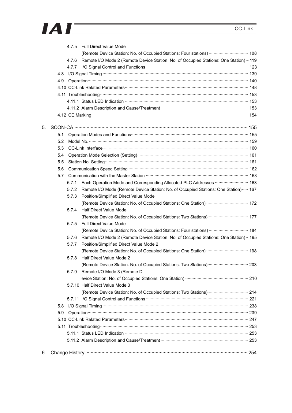IAI America PCON-CFA User Manual | Page 6 / 262