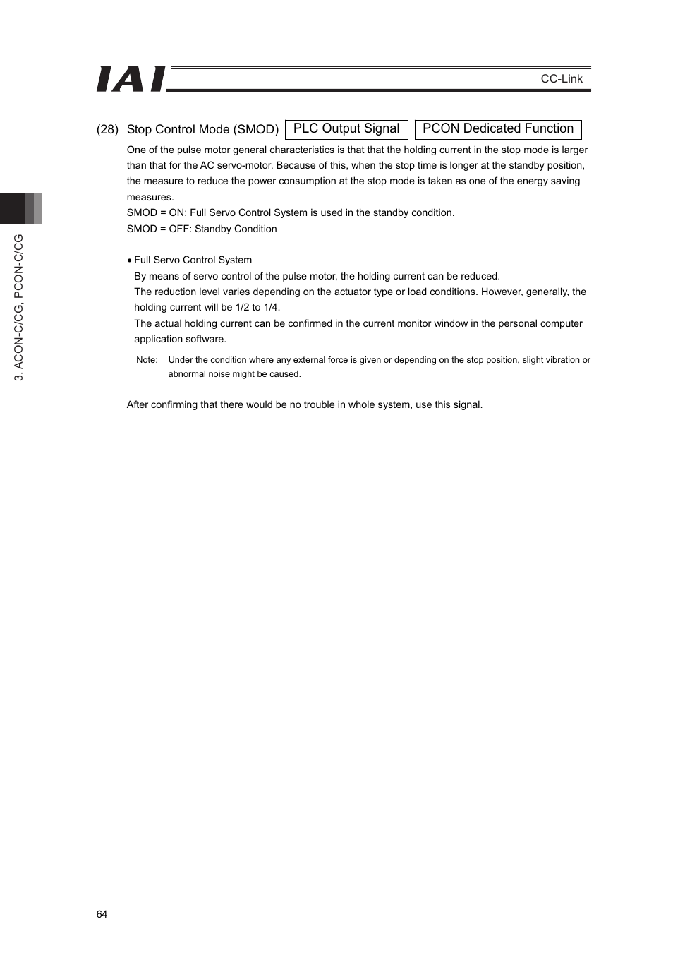 Pcon dedicated function plc output signal | IAI America PCON-CFA User Manual | Page 70 / 262