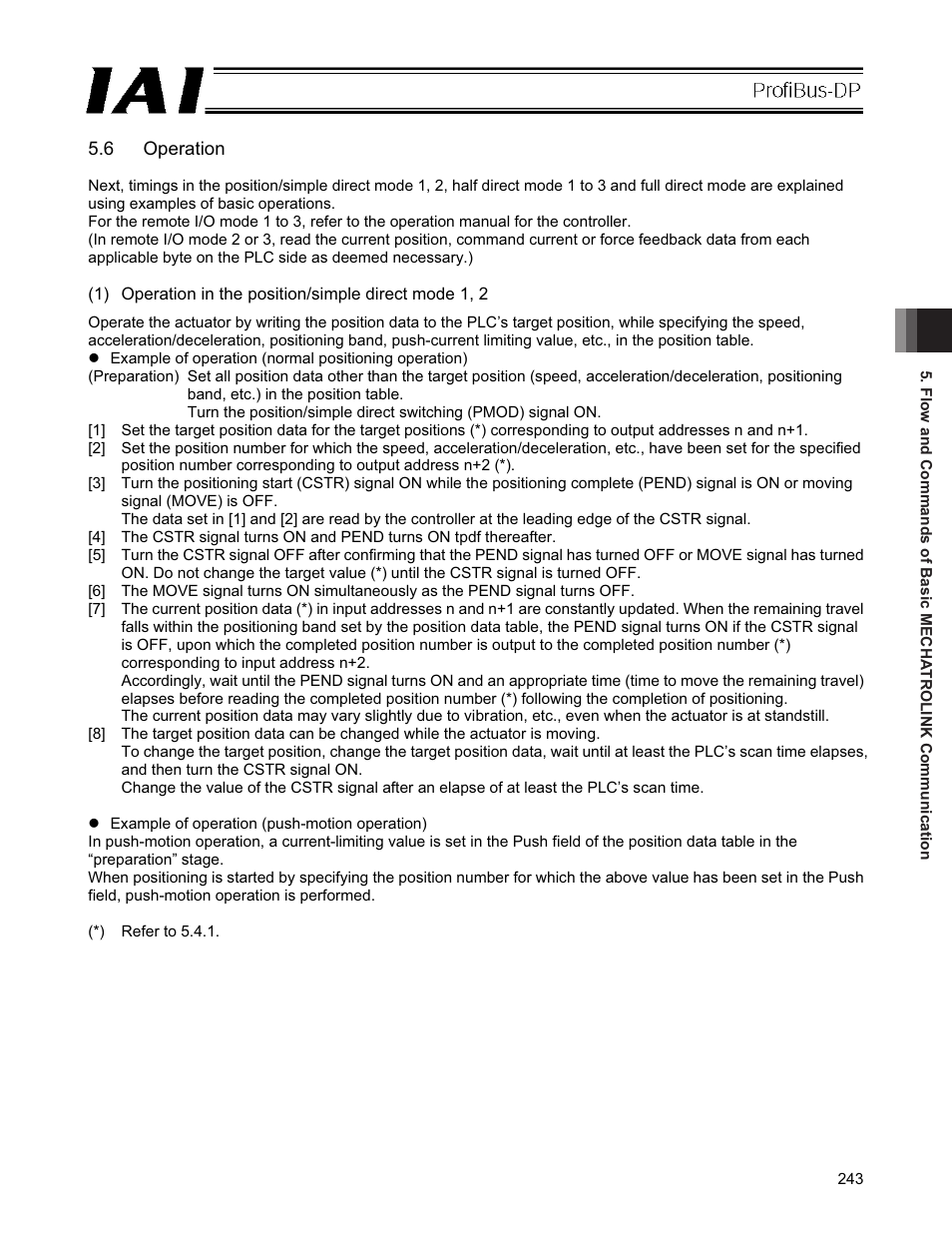 6 operation | IAI America PCON-CFA User Manual | Page 249 / 266