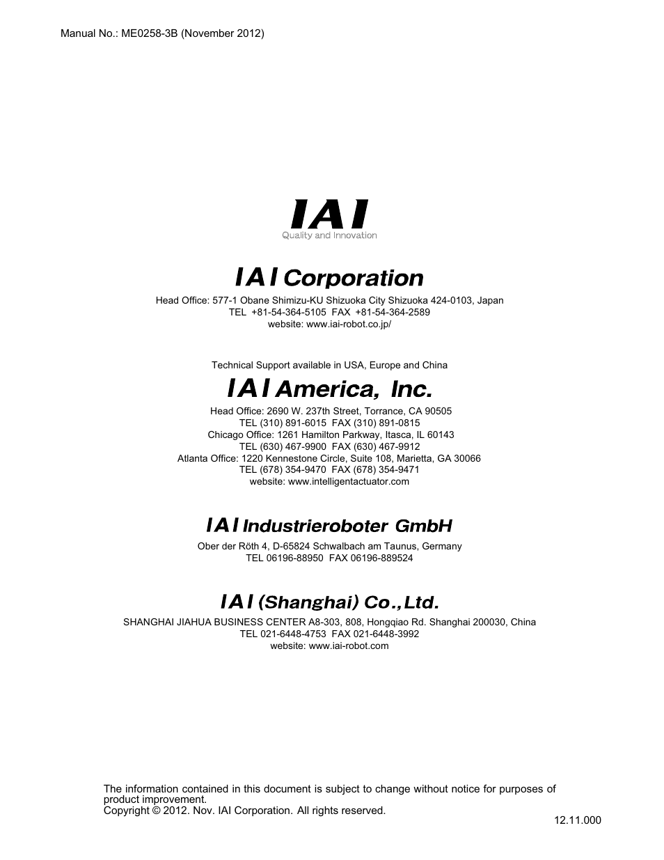 IAI America PCON-CFA User Manual | Page 266 / 266