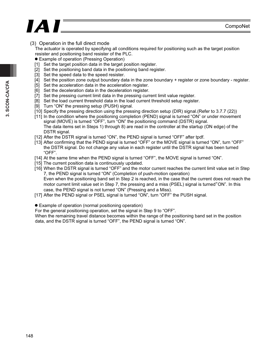 IAI America PCON-CFA User Manual | Page 154 / 270