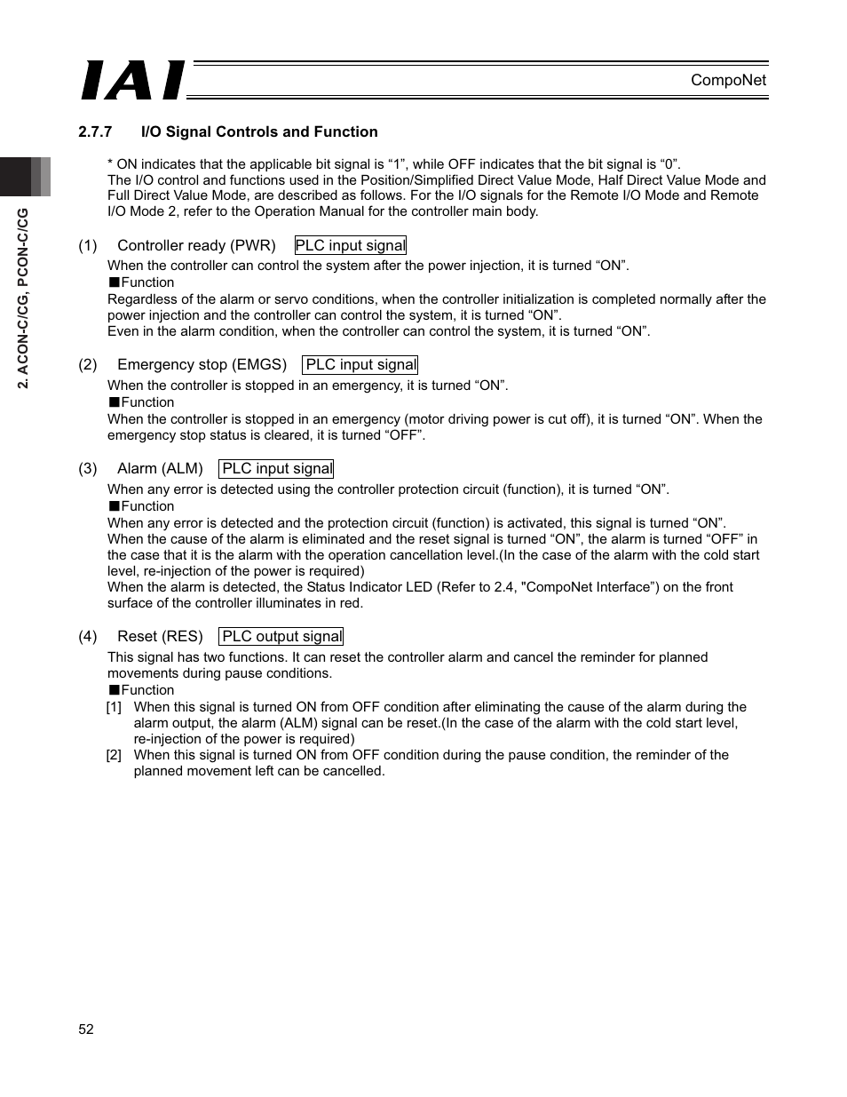IAI America PCON-CFA User Manual | Page 58 / 270