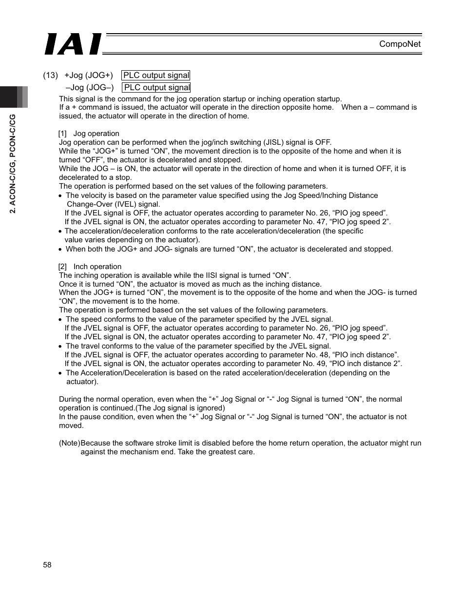 IAI America PCON-CFA User Manual | Page 64 / 270