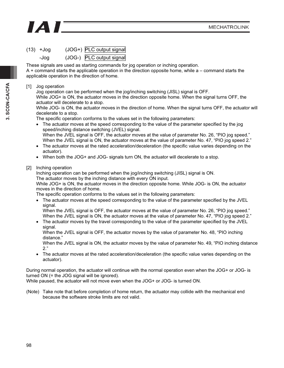 IAI America PCON-CFA User Manual | Page 106 / 226