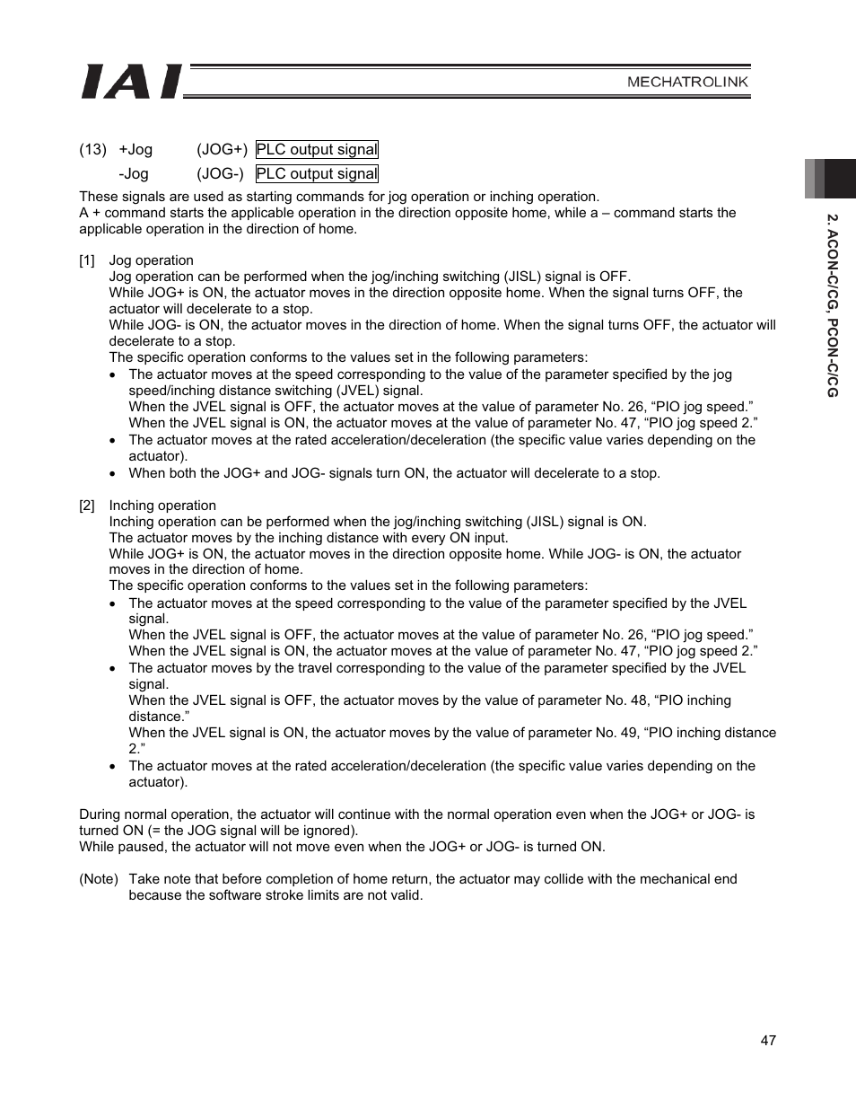 IAI America PCON-CFA User Manual | Page 55 / 226