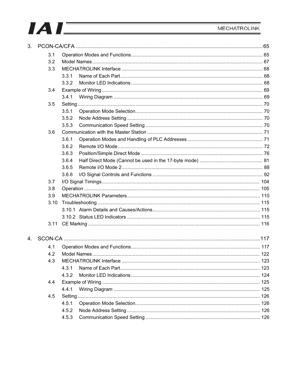 IAI America PCON-CFA User Manual | Page 6 / 226