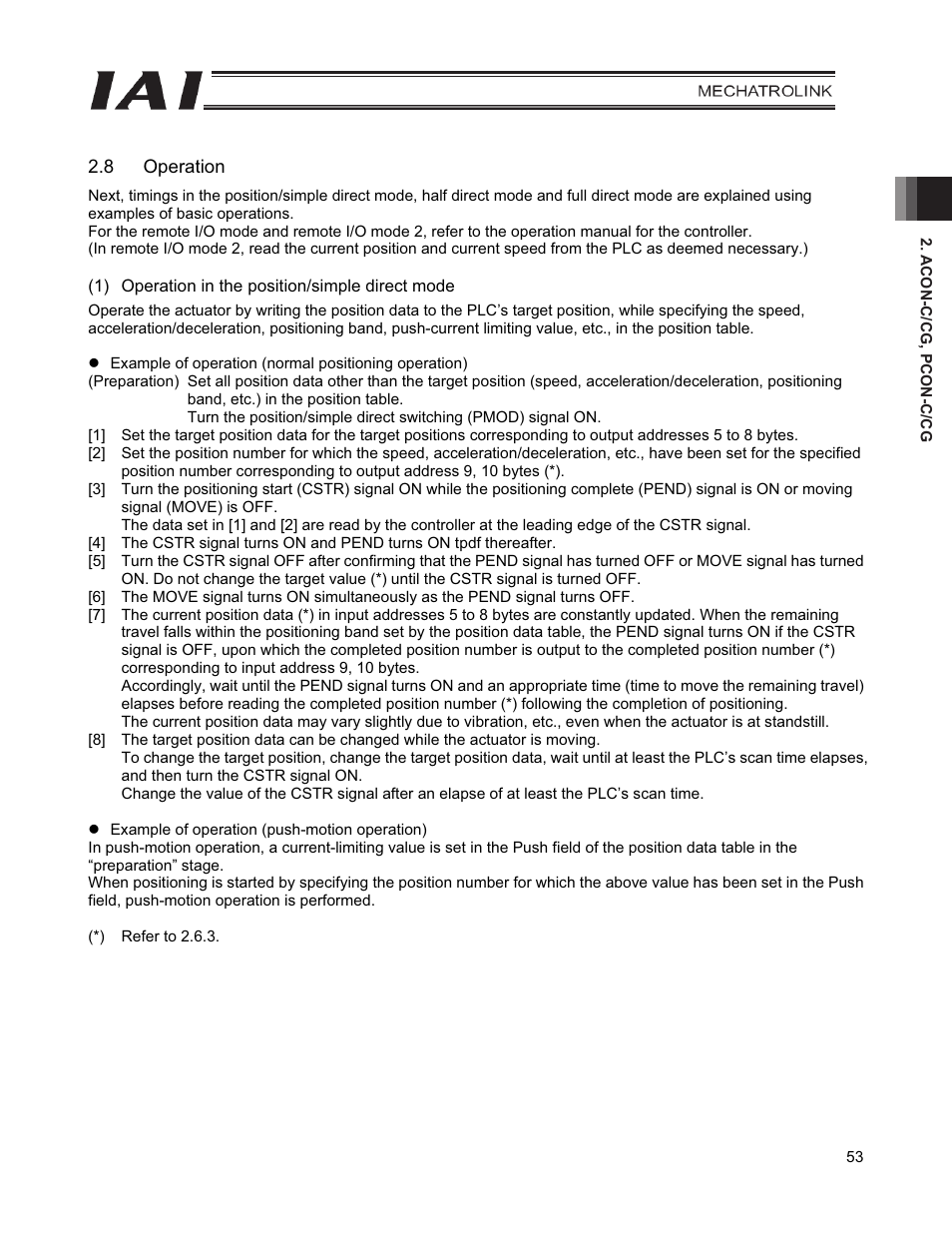 8 operation | IAI America PCON-CFA User Manual | Page 61 / 226