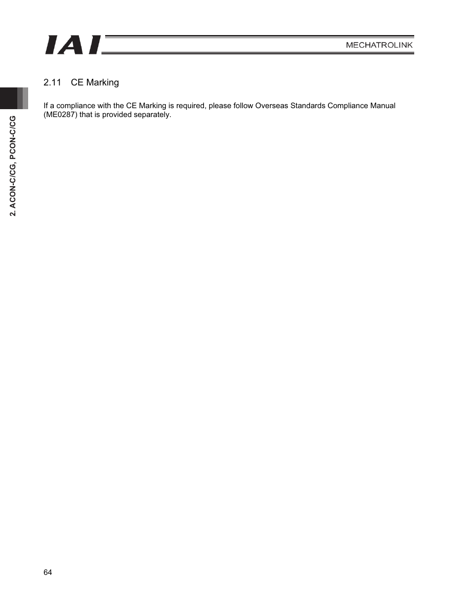 11 ce marking | IAI America PCON-CFA User Manual | Page 72 / 226