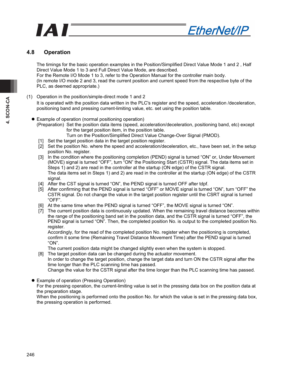 8 operation | IAI America PCON-CFA User Manual | Page 254 / 294