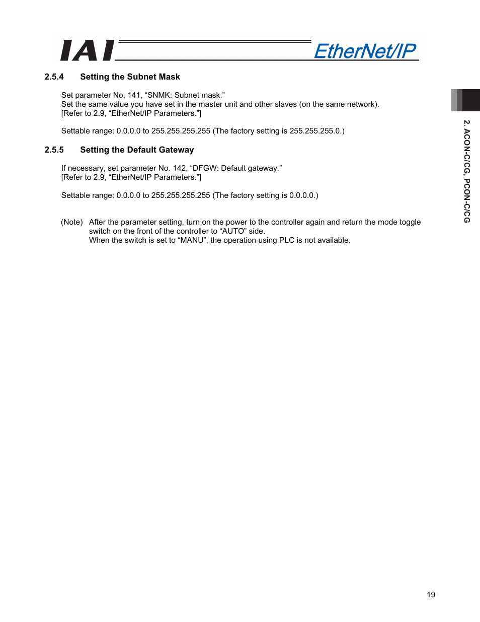 IAI America PCON-CFA User Manual | Page 27 / 294