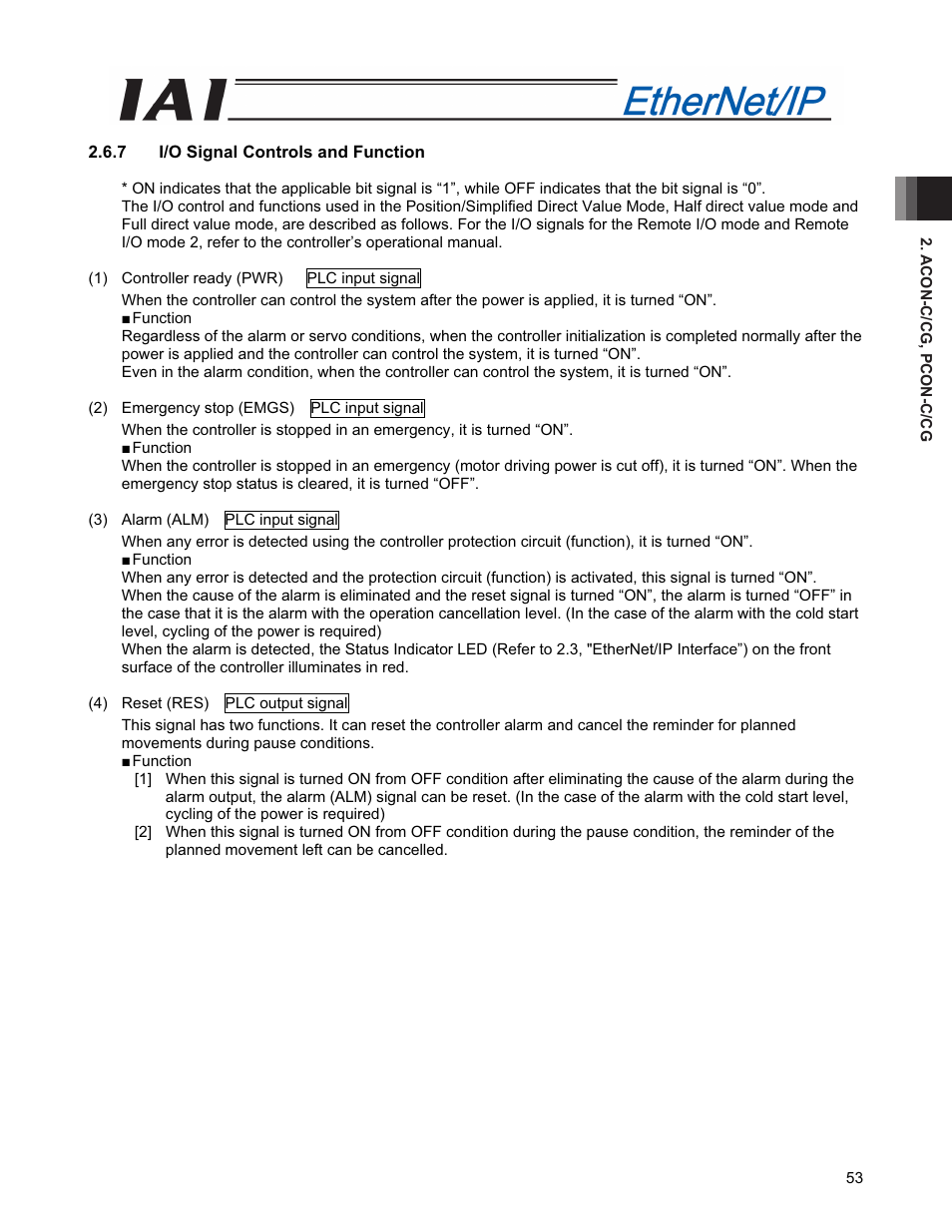 IAI America PCON-CFA User Manual | Page 61 / 294