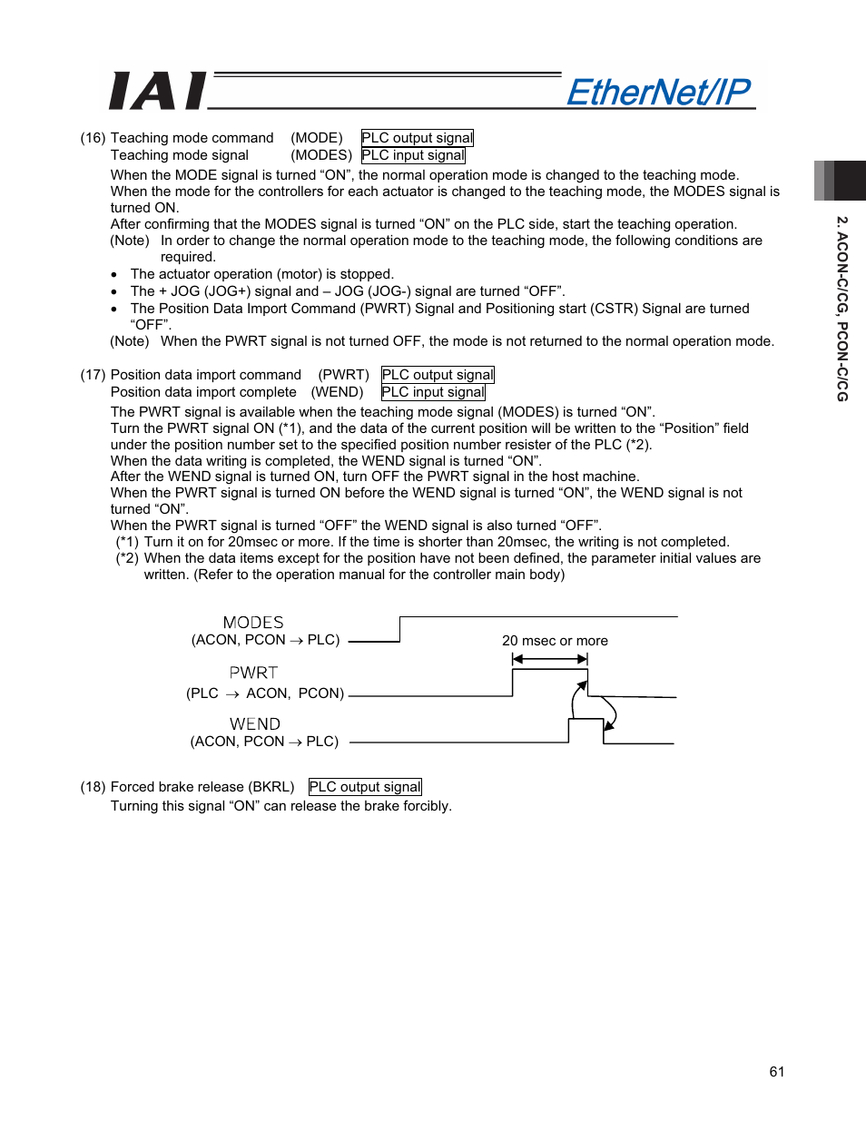 IAI America PCON-CFA User Manual | Page 69 / 294