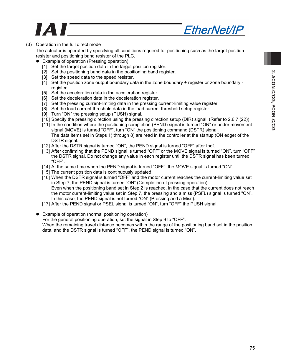 IAI America PCON-CFA User Manual | Page 83 / 294