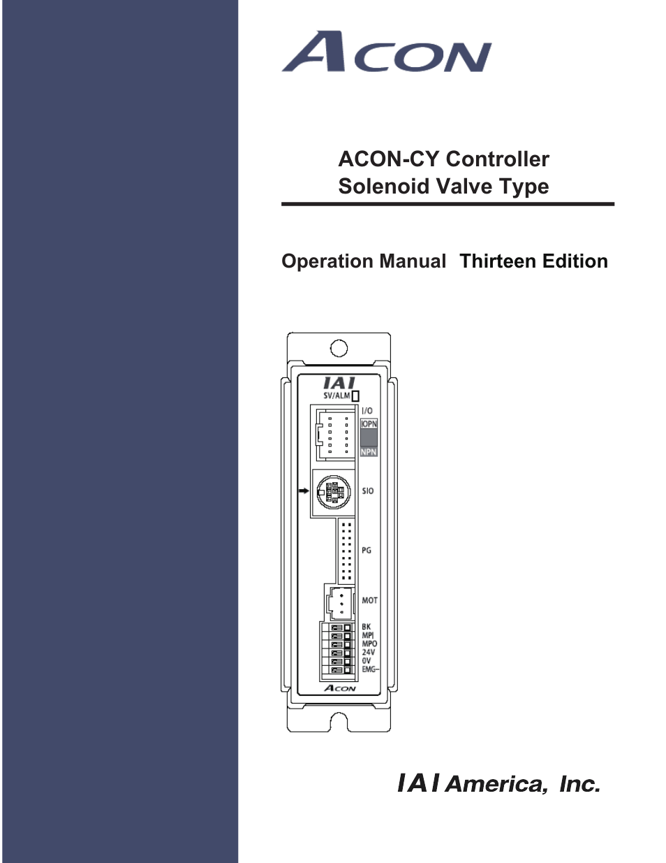 IAI America ACON-CY User Manual | 136 pages