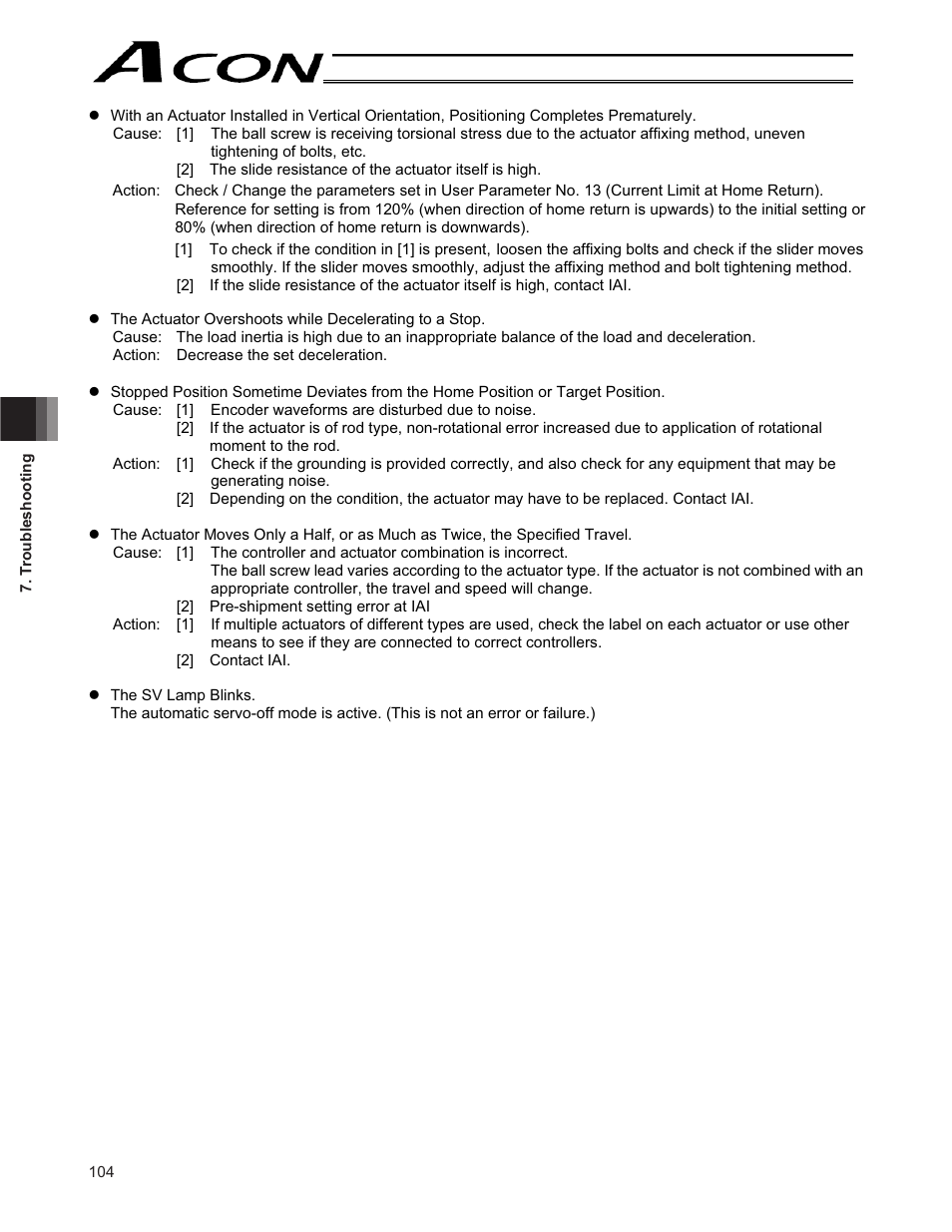 IAI America ACON-CY User Manual | Page 116 / 136