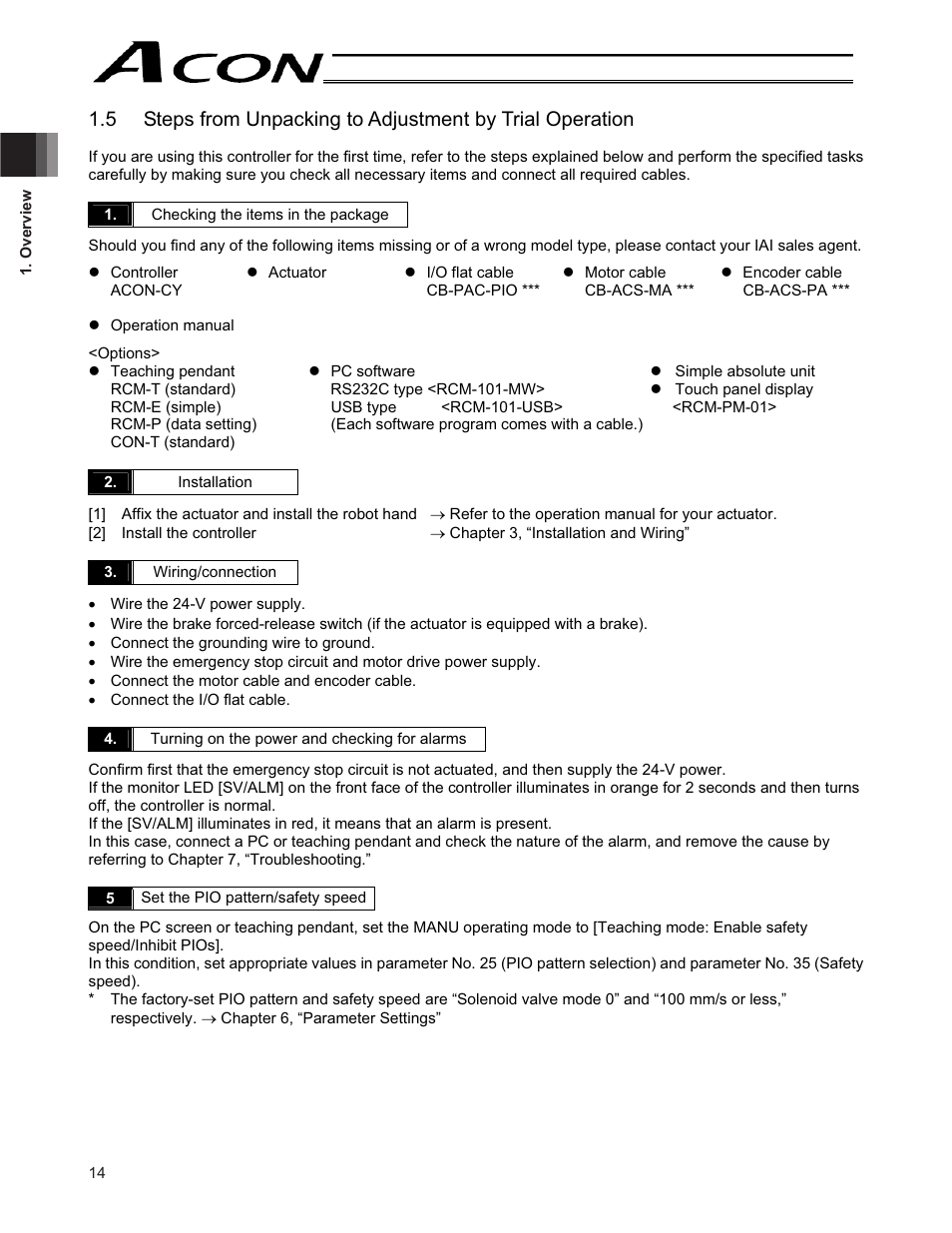 IAI America ACON-CY User Manual | Page 26 / 136