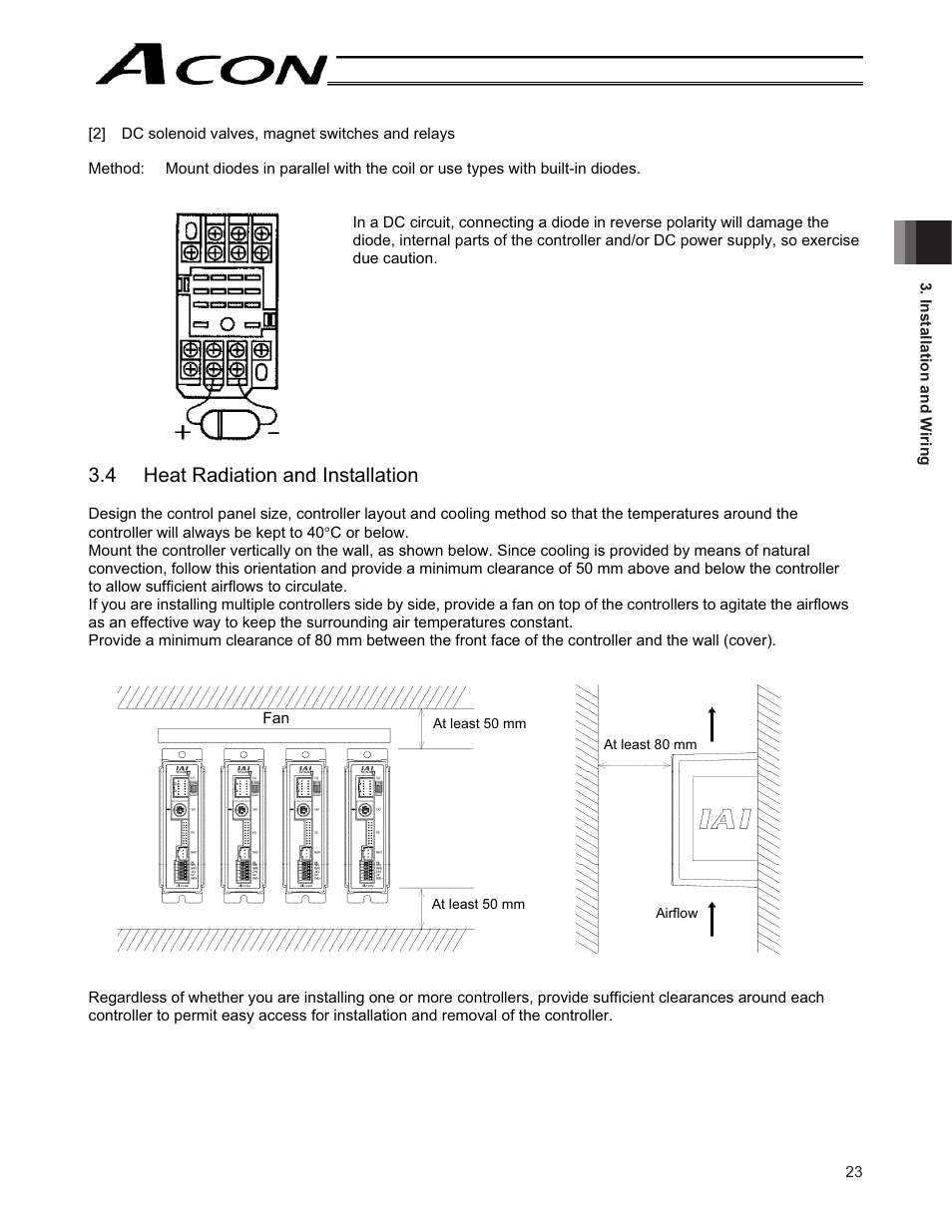 4 heat radiation and installation | IAI America ACON-CY User Manual | Page 35 / 136