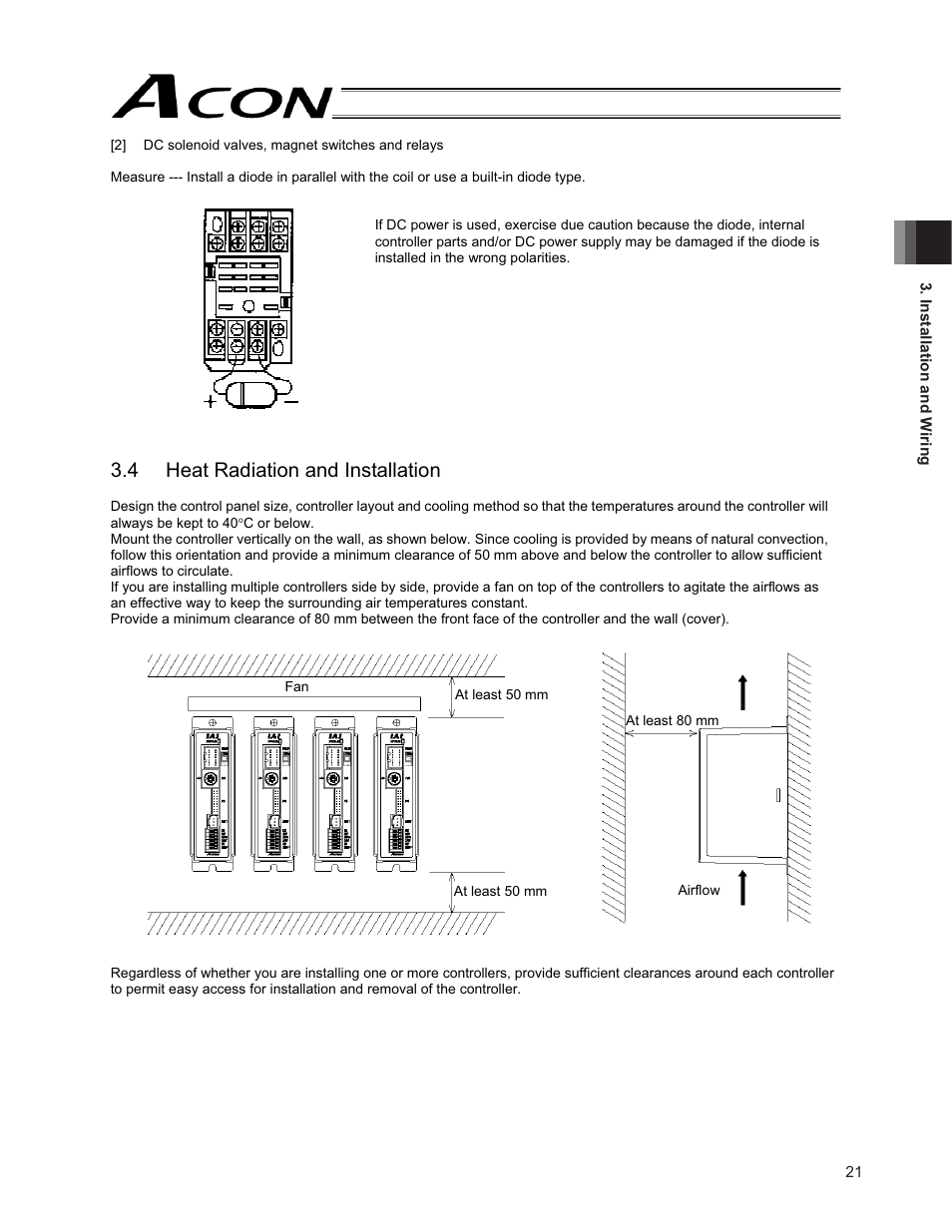 4 heat radiation and installation | IAI America ACON-PO User Manual | Page 31 / 114