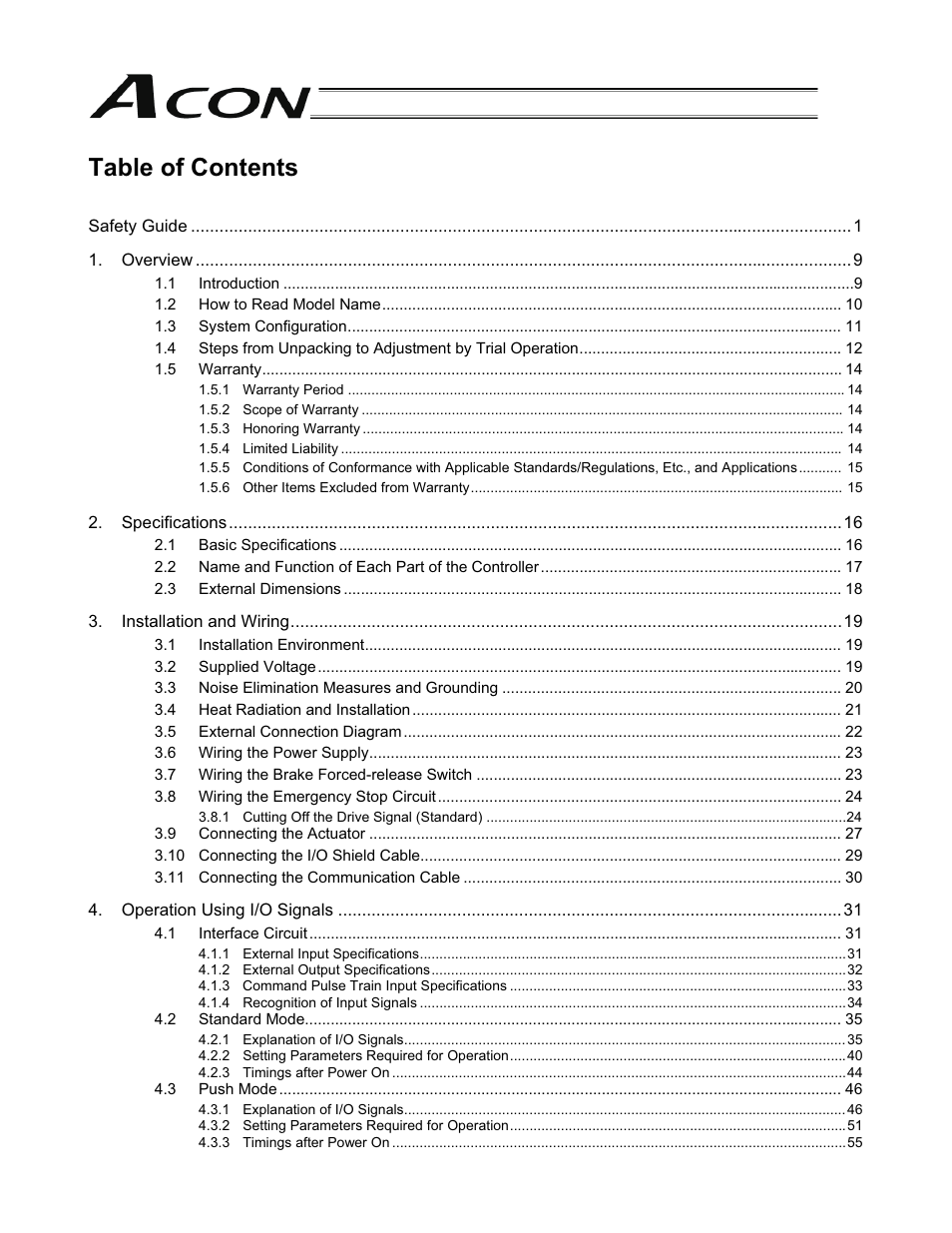 IAI America ACON-PO User Manual | Page 9 / 114