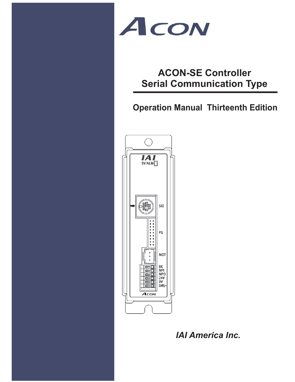 IAI America ACON-SE User Manual | 136 pages