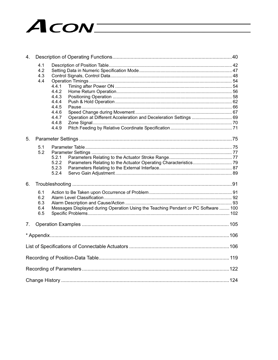 IAI America ACON-SE User Manual | Page 10 / 136