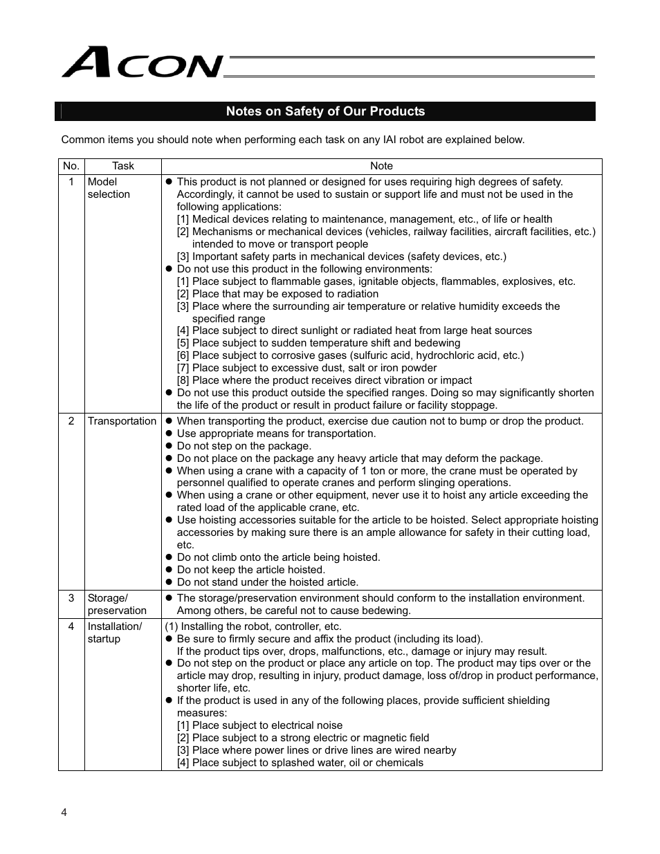 IAI America ACON-SE User Manual | Page 14 / 136