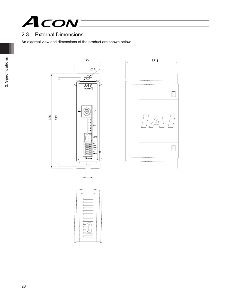 3 external dimensions | IAI America ACON-SE User Manual | Page 30 / 136