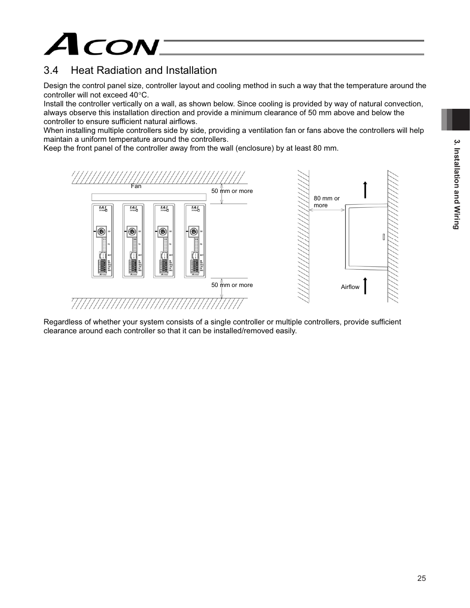 4 heat radiation and installation | IAI America ACON-SE User Manual | Page 35 / 136
