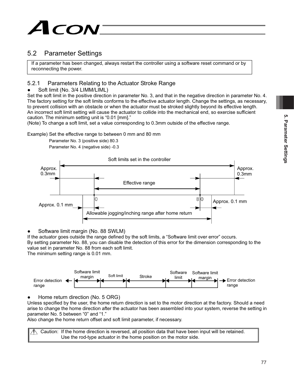 2 parameter settings | IAI America ACON-SE User Manual | Page 87 / 136