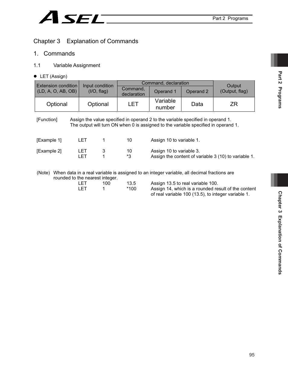 Chapter 3 explanation of commands, Commands, Chapter 3 explanation of commands 1. commands | IAI America ASEL User Manual | Page 117 / 468