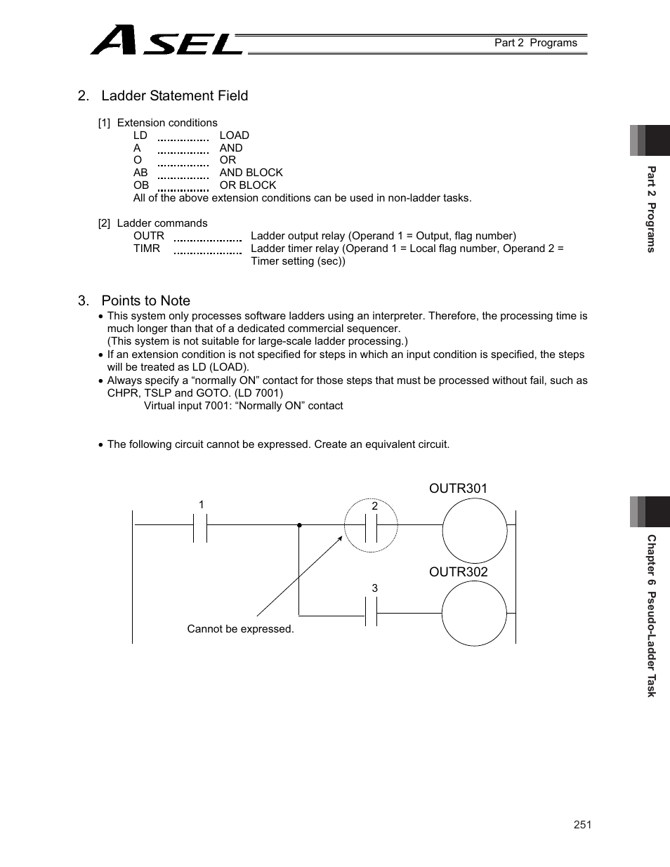 Ladder statement field, Points to note | IAI America ASEL User Manual | Page 273 / 468