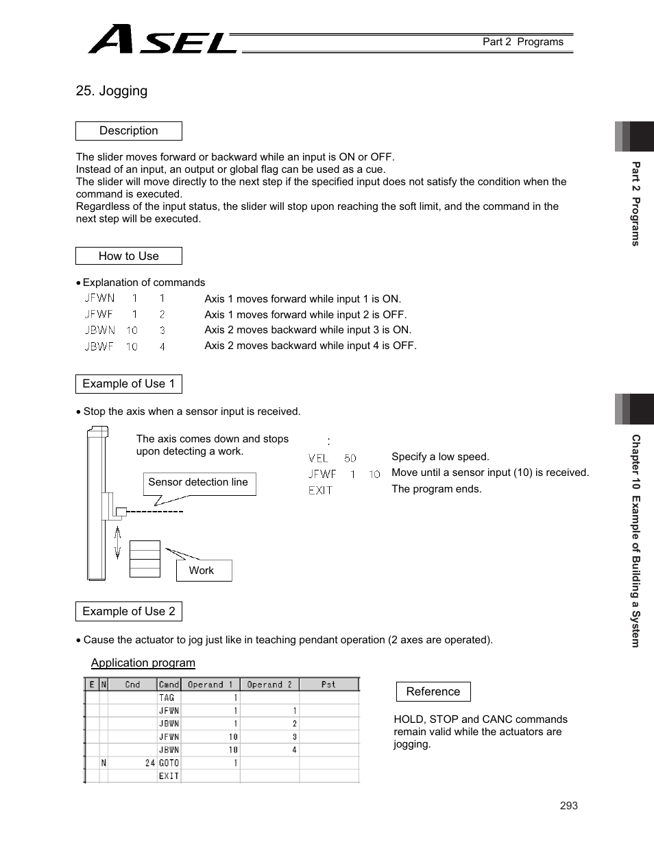 Jogging | IAI America ASEL User Manual | Page 315 / 468