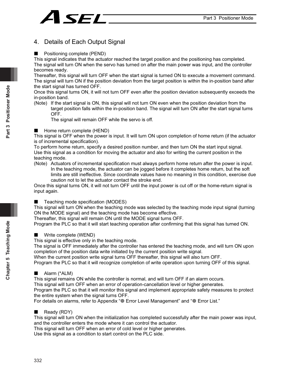 Details of each output signal | IAI America ASEL User Manual | Page 354 / 468