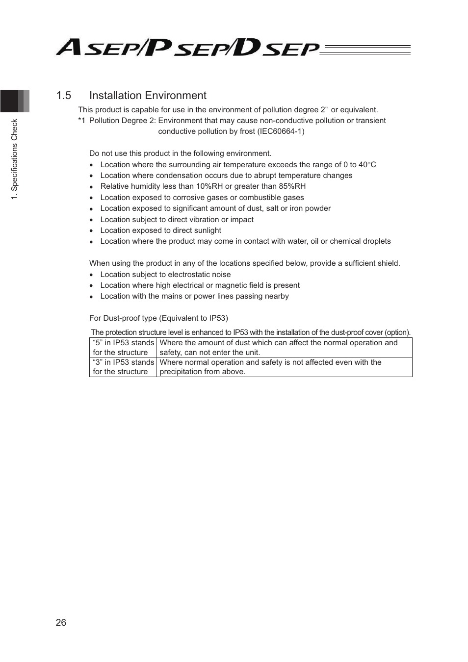 5 installation environment | IAI America PSEP User Manual | Page 32 / 116