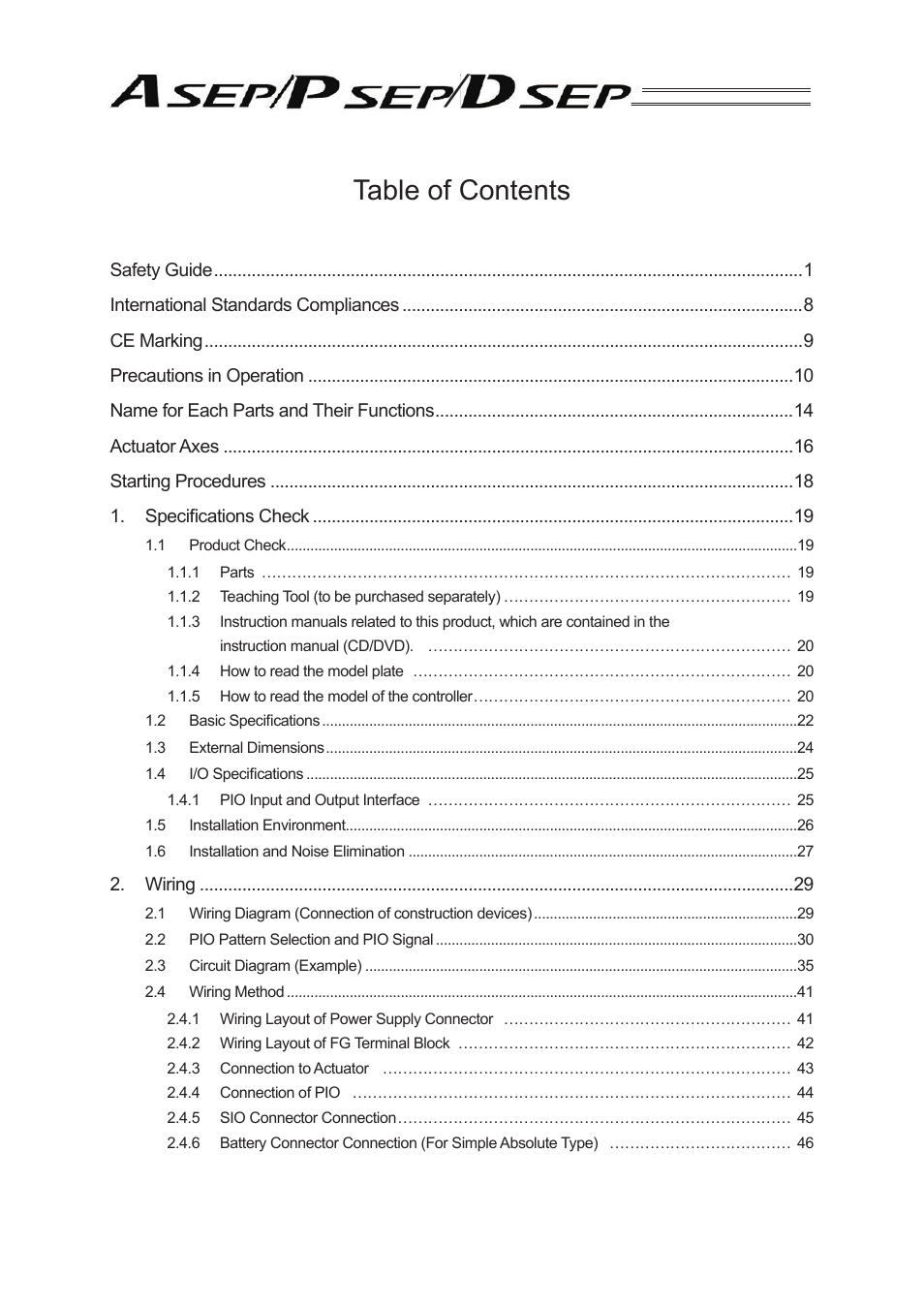 IAI America PSEP User Manual | Page 5 / 116