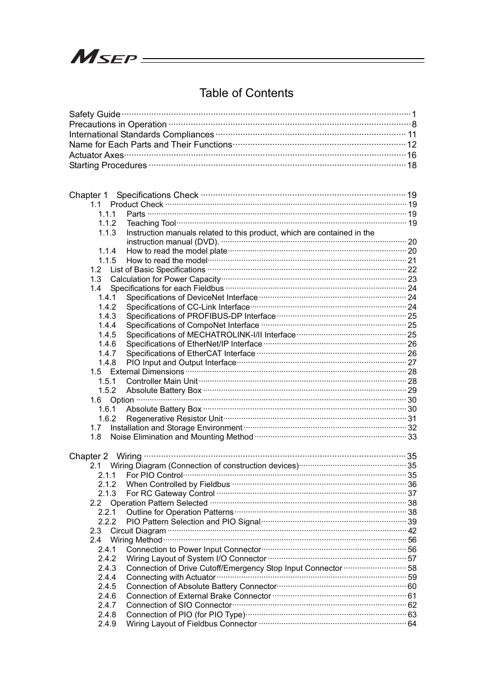 IAI America MSEP User Manual | Page 5 / 296