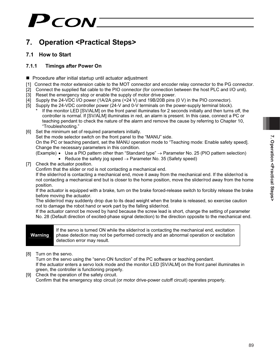 Operation <practical steps, 1 how to start | IAI America PCON-CF User Manual | Page 107 / 226
