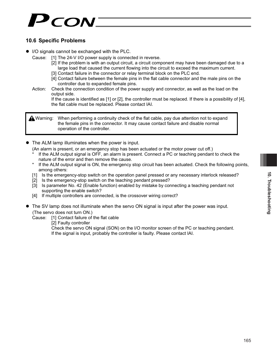 6 specific problems | IAI America PCON-CF User Manual | Page 183 / 226