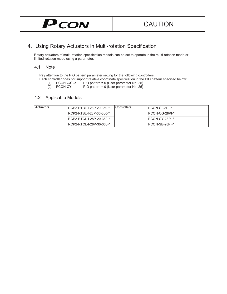 Caution, 2 applicable models | IAI America PCON-CY User Manual | Page 5 / 152