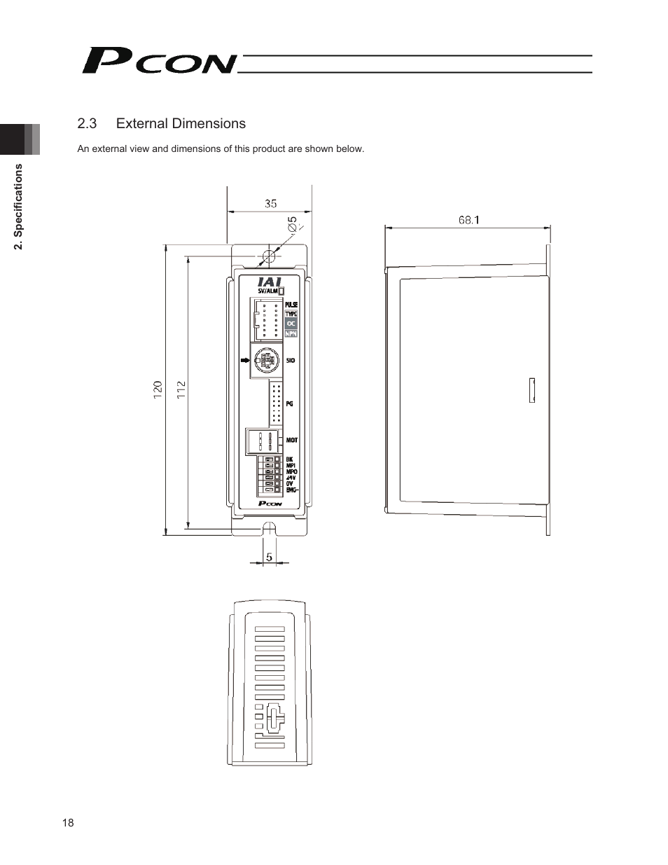 3 external dimensions | IAI America PCON-PO User Manual | Page 30 / 128