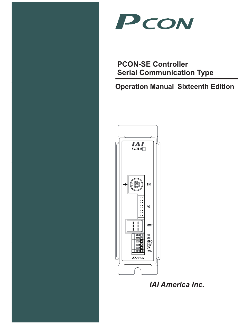 IAI America PCON-SE User Manual | 160 pages
